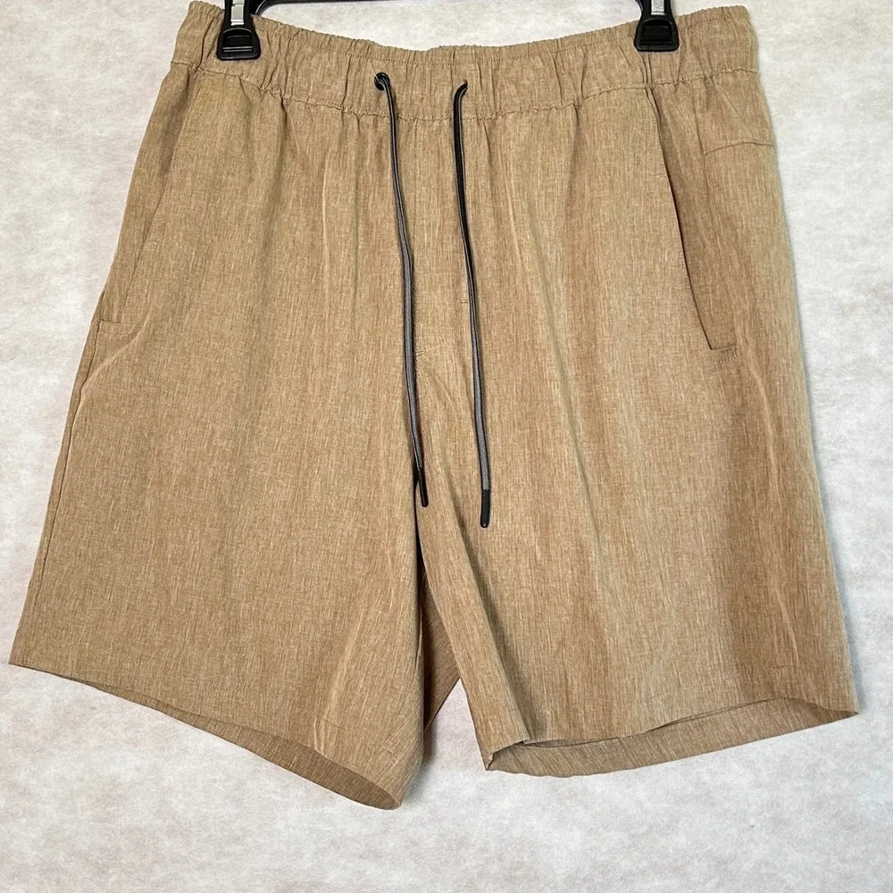 Eddie Bauer Mens Hybrid 2.0 Pull On Drawstring‎ Shorts Casual Khaki Medium